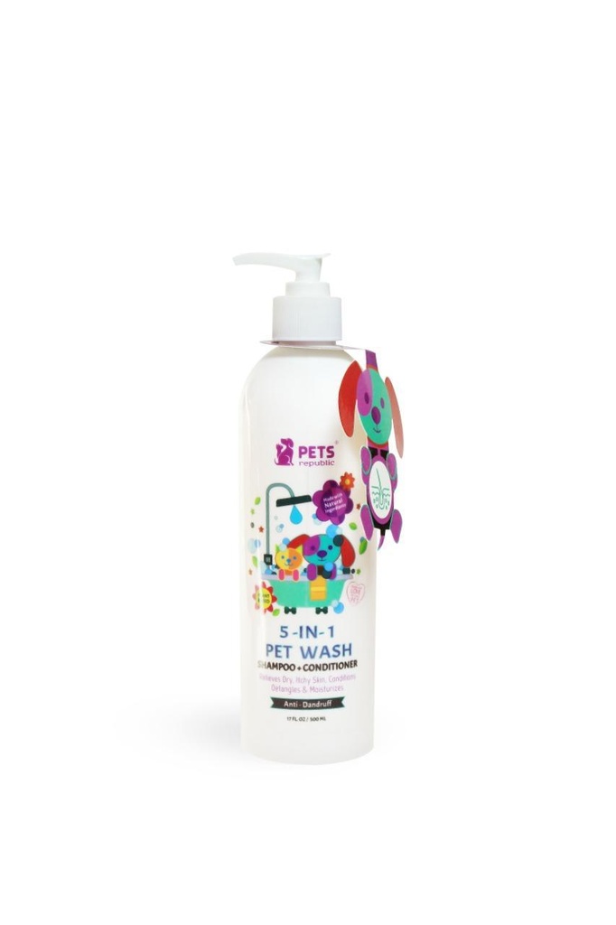 PETS REPUBLIC Anti-Dandruff Shampoo 5 IN 1 Baby Scent 500 ml (Egypt Stock)