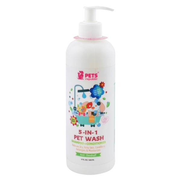 PETS REPUBLIC Anti-Dandruff Shampoo 5 IN 1 Strawberry 500 ml (Egypt Stock)