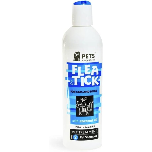 PETS REPUBLIC Anti Flea & Tick Shampoo Coconut 500 ml (Egypt Stock)