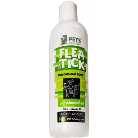 PETS REPUBLIC Anti Flea & Tick Shampoo Almond 500 ml (Egypt Stock, UAE Stock)