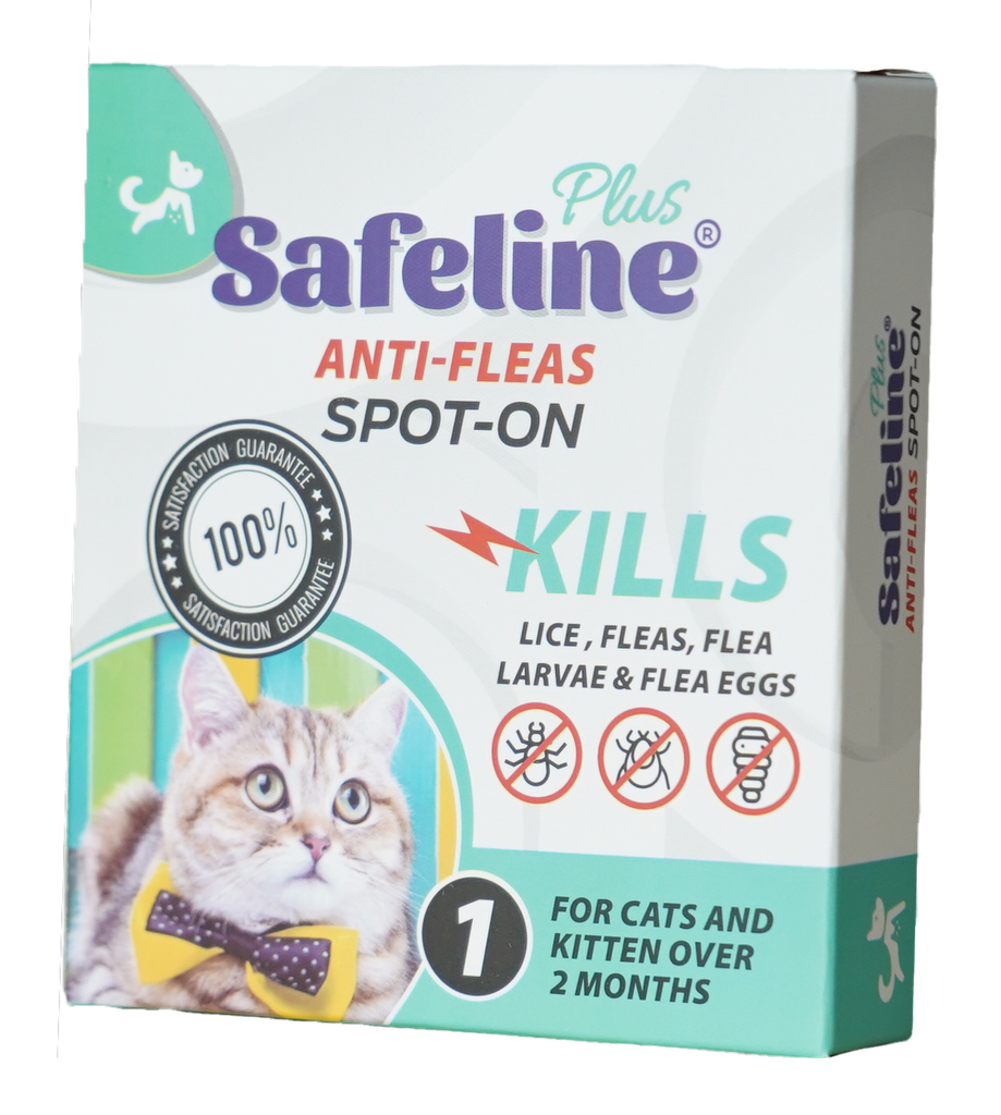 ELITE SAFELINE ANTI-FLEAS SPOT-ON - Cat (1) | 4 ampoules (Egypt Stock)