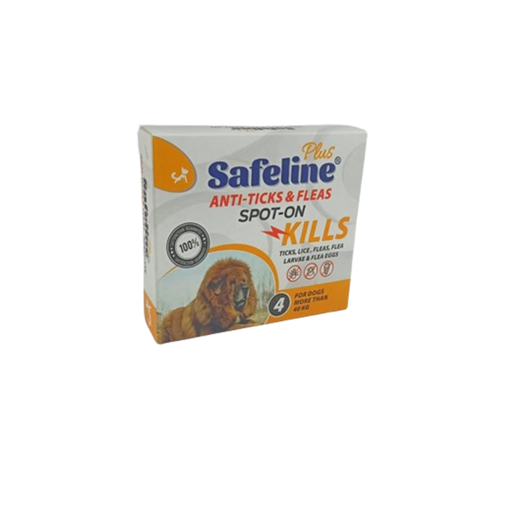 ELITE Safeline Anti-Fleas & Ticks Spot-On Dog (4) 4 Ampoules