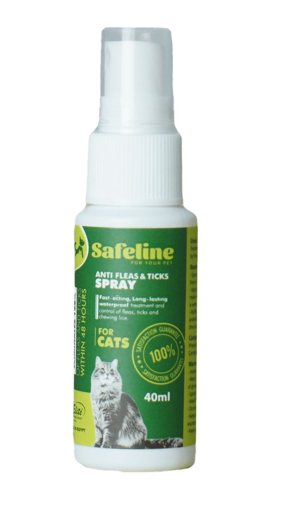 ELITE Safeline Anti-Fleas & Ticks Spray Cat 50 ml (Egypt Stock)