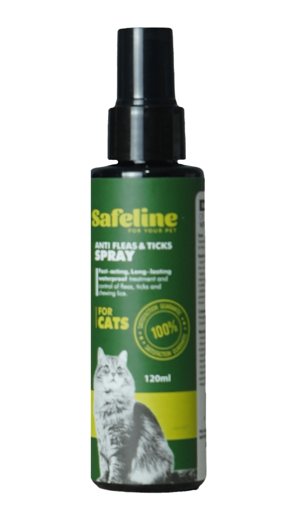 ELITE Safeline Anti-Fleas & Ticks Spray Cat 120 ml (Egypt Stock)