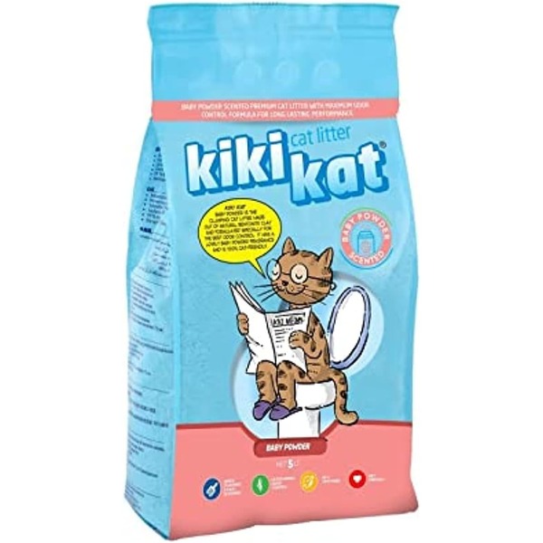KIKI KAT Cat Litter Baby Powder 5 L (Egypt Stock)