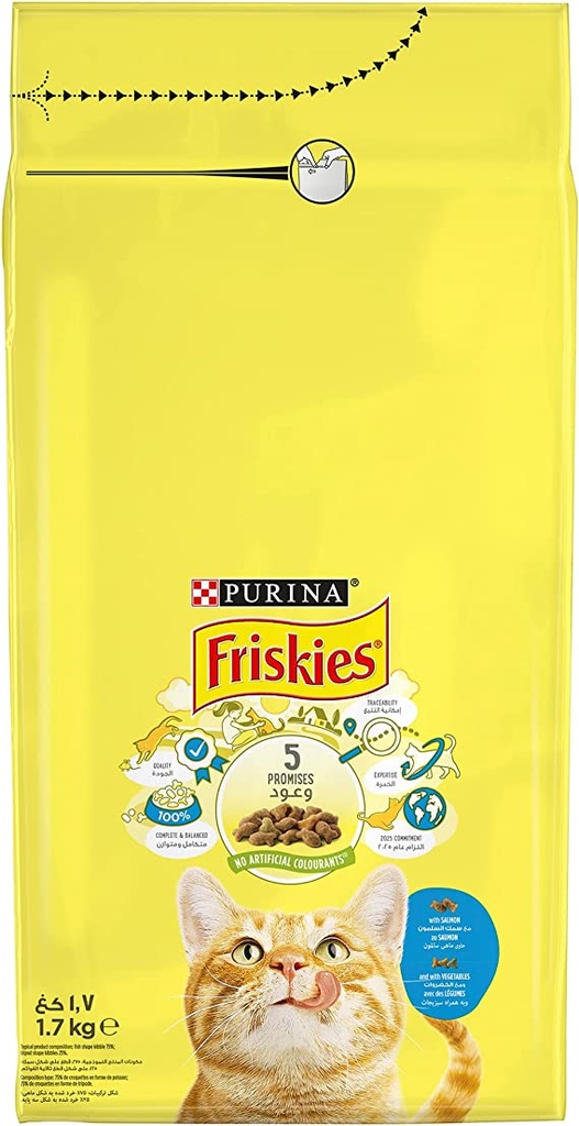 PURINA Friskies 5 Promises Cat Salmon & Vegetables 1.7 kg