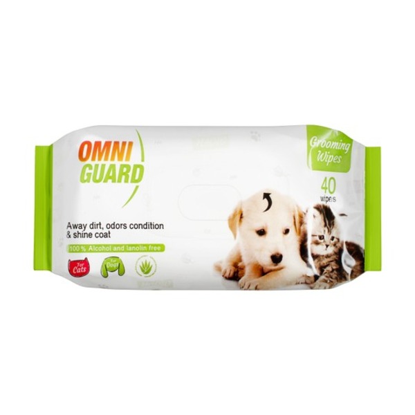 OMNIMAX Omniguard Grooming Wipes Green 40 Pieces