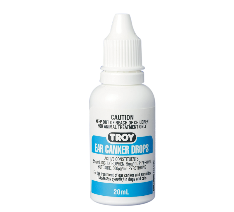TROY Ear Canker Ear Mites Drops For Dog & Cat 20 ml