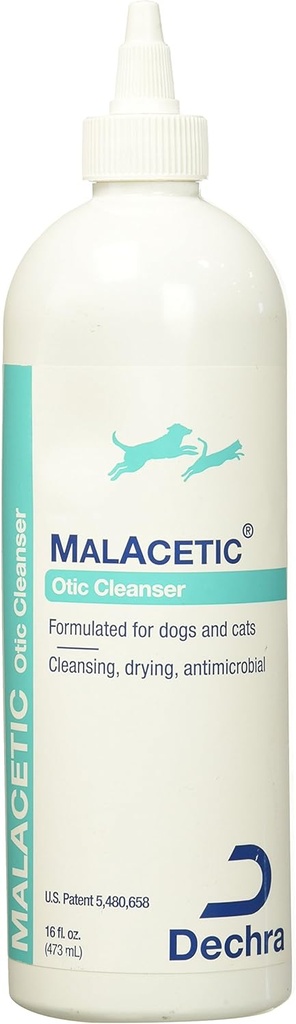 DECHRA | MALACETIC OTIC CLEANER | 473 ML(16 oz)  for dogs and cats cleansing, drying, antimicrobial