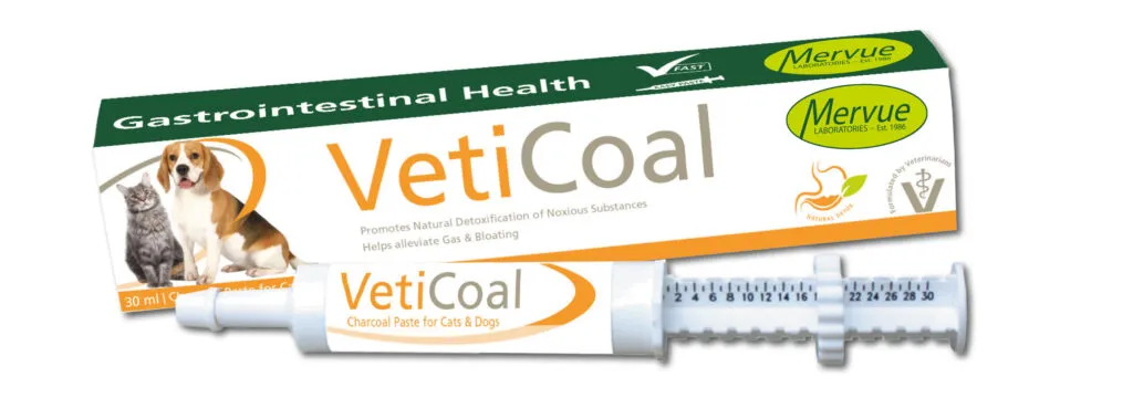 MERVUE VETICOAL Charcoal PASTE 30 ml Natural Detoxification for Dog and Cat