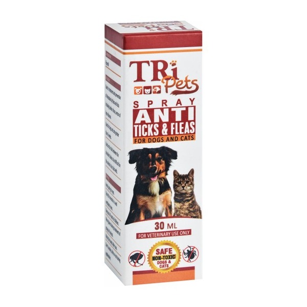 TRI PETS | ANTI TICKS & FLEAS SPRAY | 30 ml