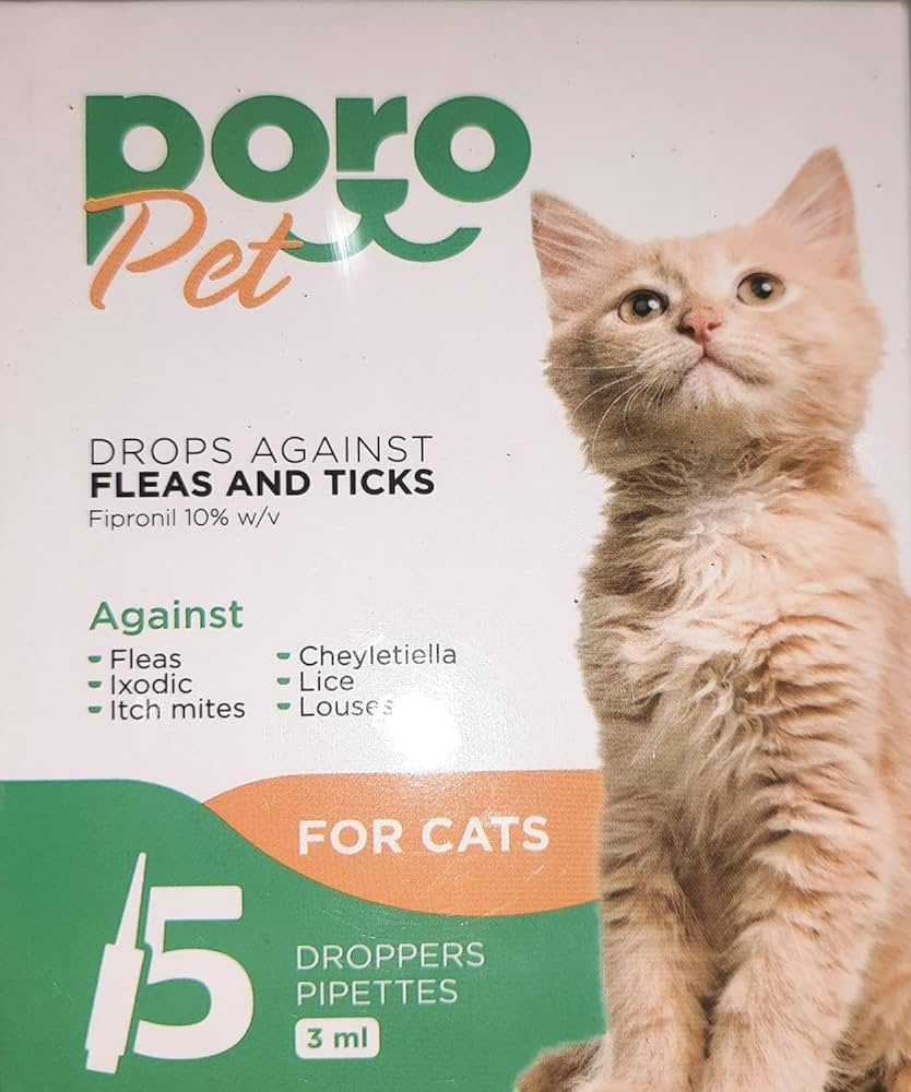 OMNIMAX Poro Pet Flea & Tick Drops Cat 5 Pipettes (Egypt Stock)
