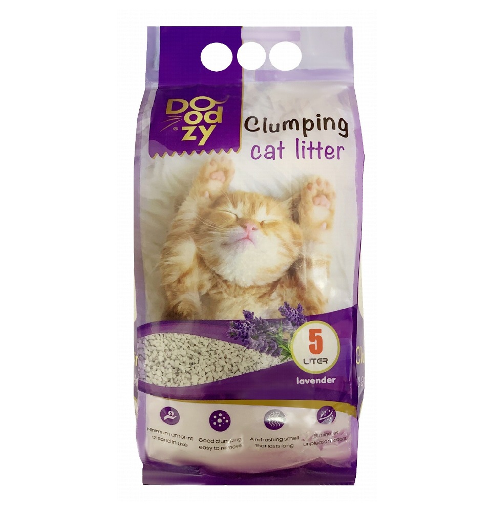 DOODZY Clumping Cat Litter Lavender 5 L