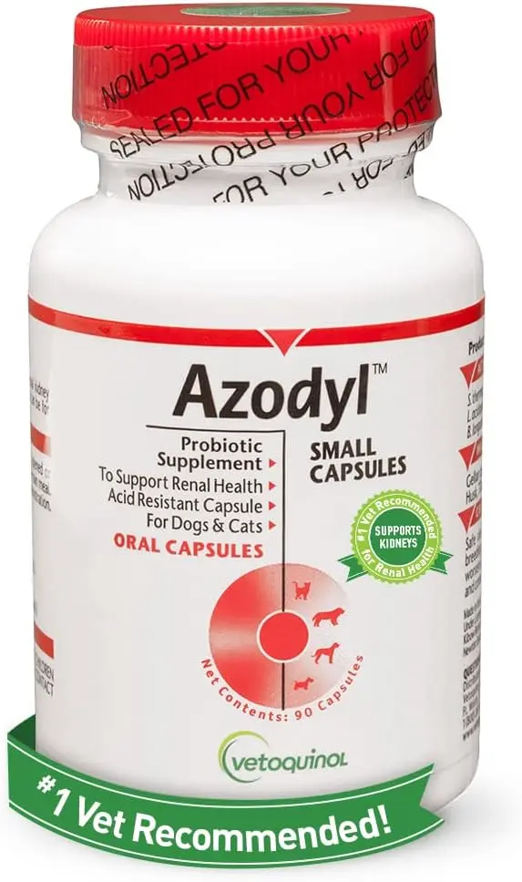 VETOQUINOL | AZODYL | 90 capsules Probiotic, acid resistanct to support renal health for dogs and cats