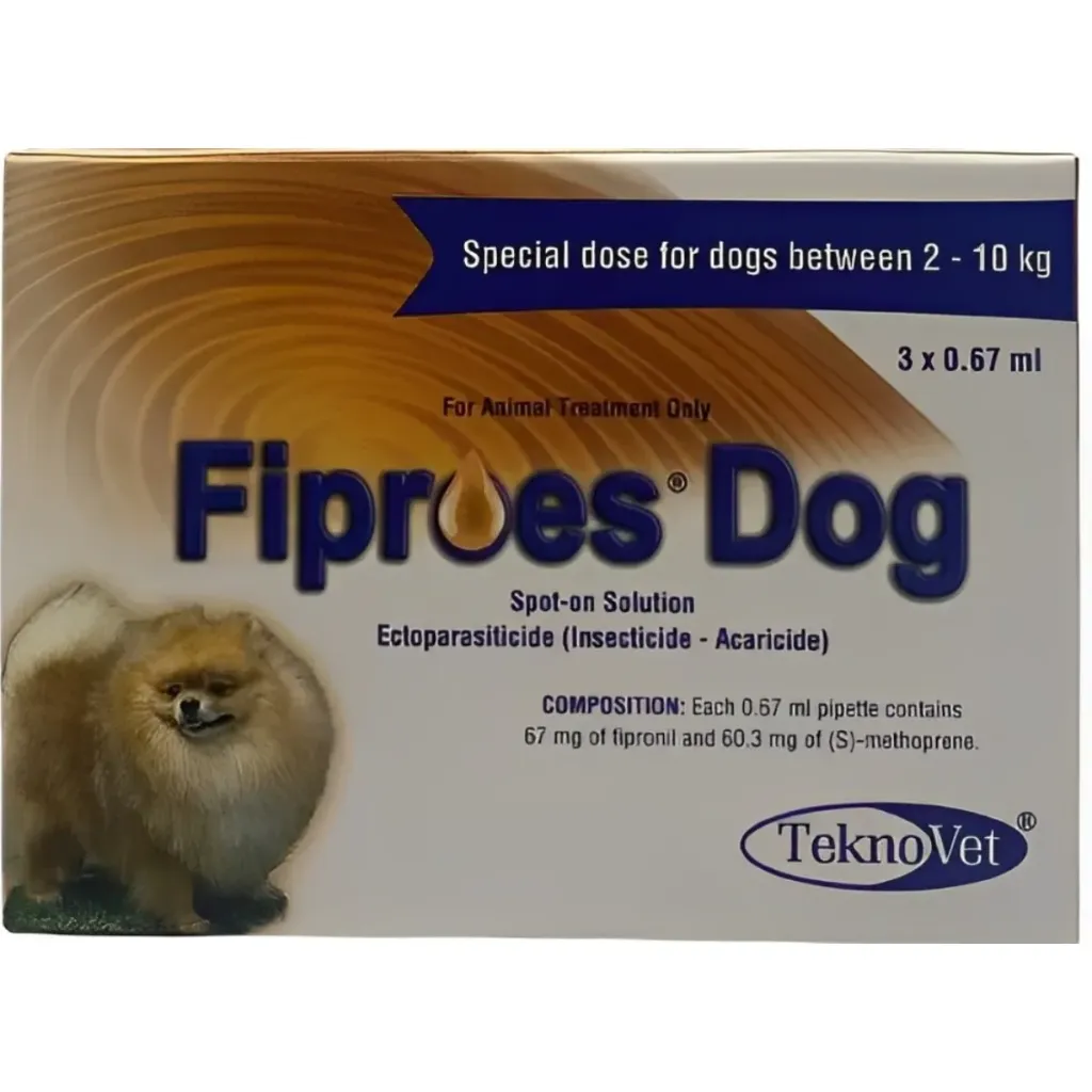 TEKNOVET Fiproes Dog 2-10 Kg 0.67 ml 3 Pipettes Brown