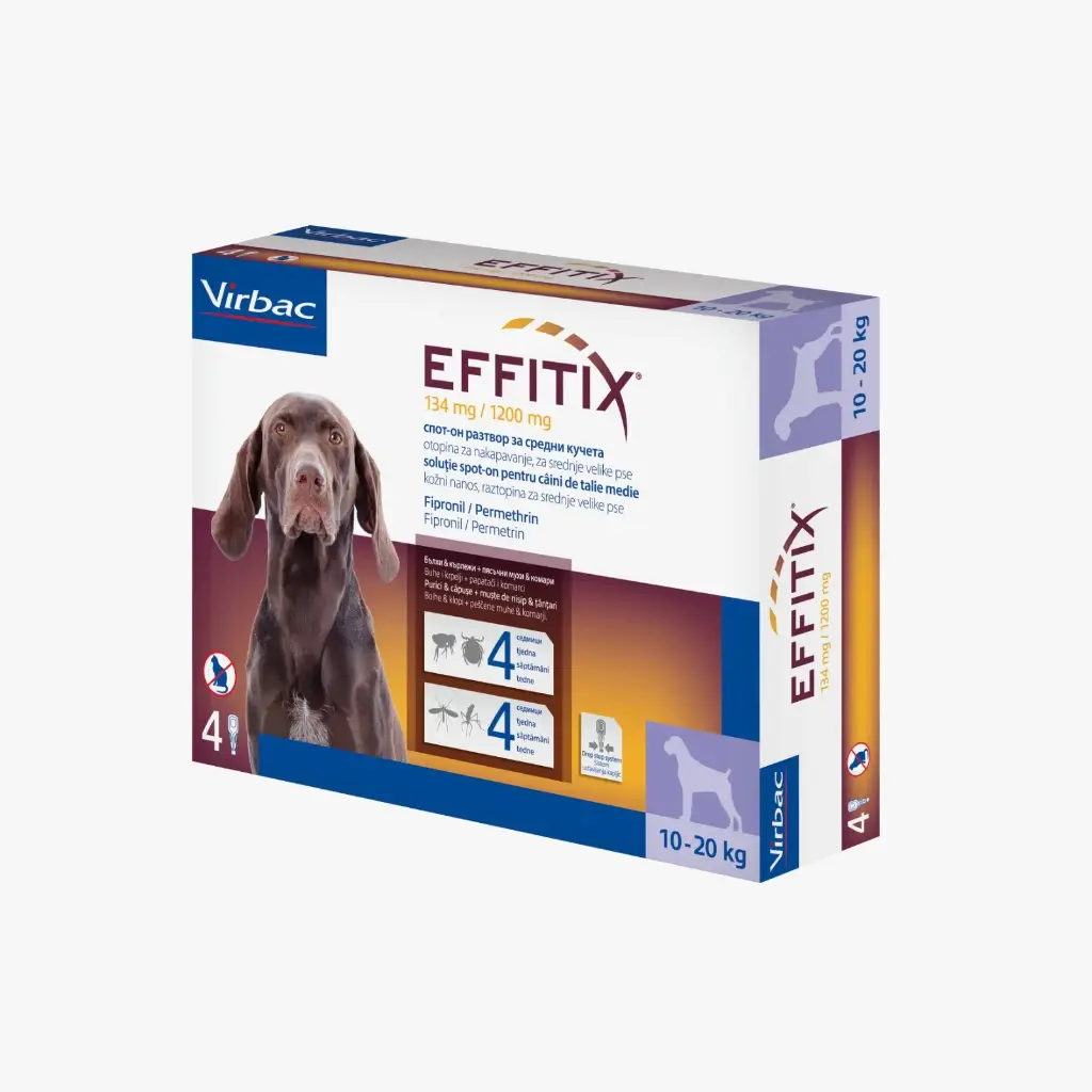 VIRBAC Effitix Spot-on For Dogs 10-20 kg 4 Ampoules