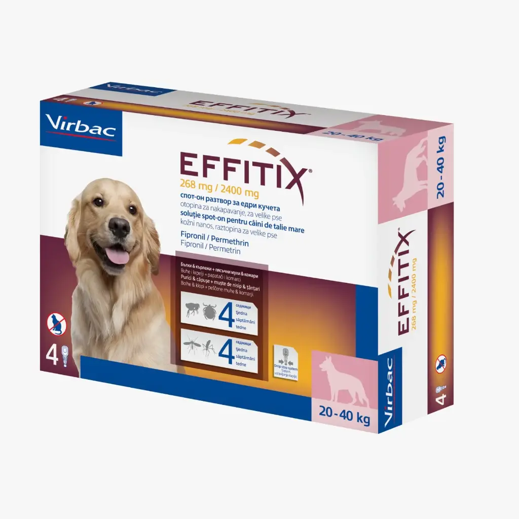VIRBAC Effitix Spot-on For Dogs 20-40 kg 4 Ampoules