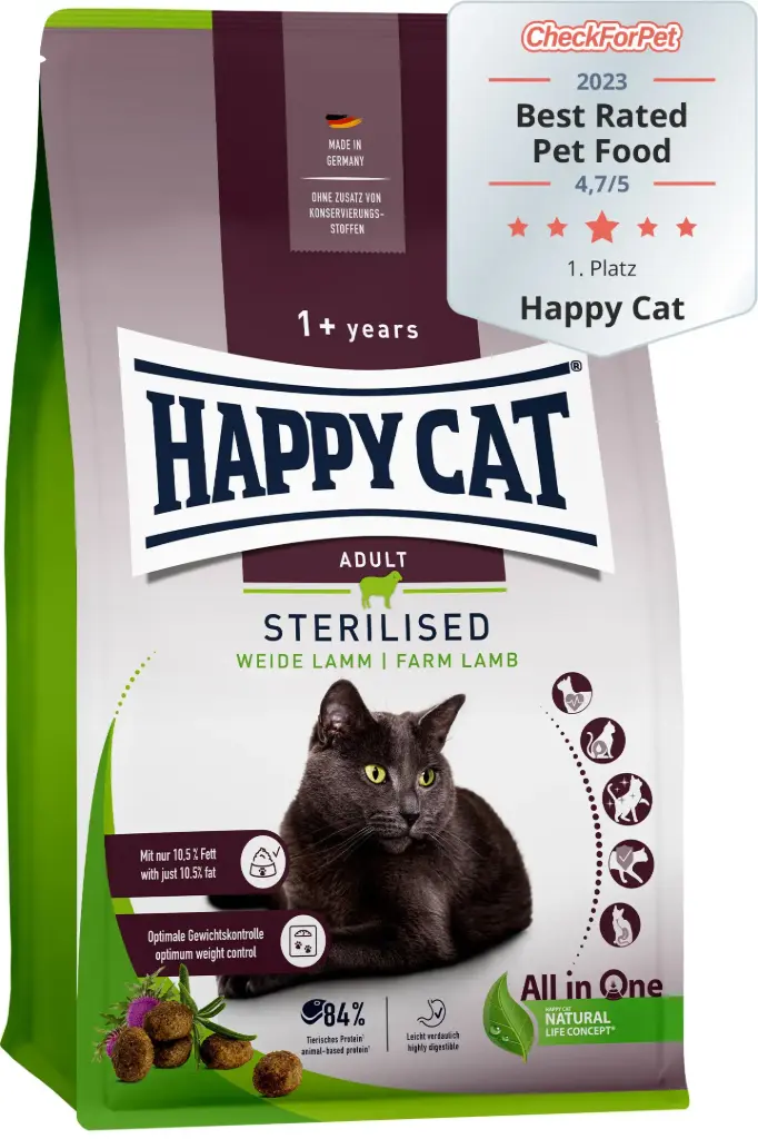 Happy Cat Adult Sterilised Weide Lamm 10 kg