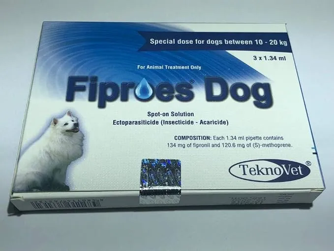 TEKNOVET Fiproes Dog 10-20 Kg 1.34 ml 3 Pipettes Blue