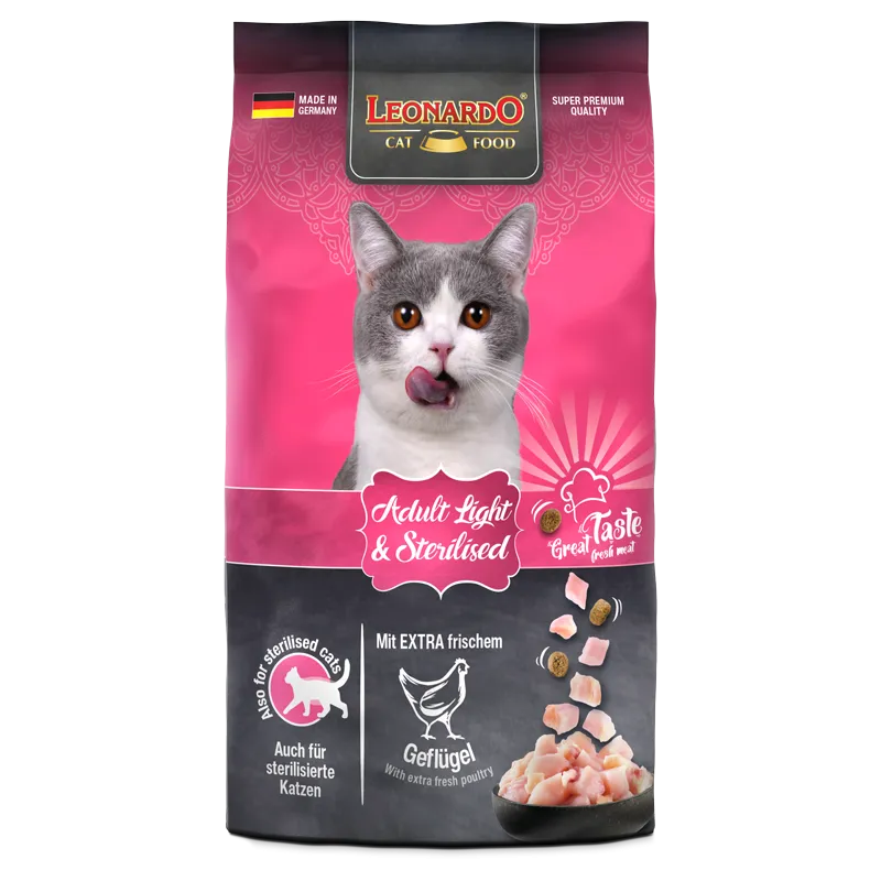LEONARDO Adult Light & Sterilised Dry Cat Food 1.8 kg