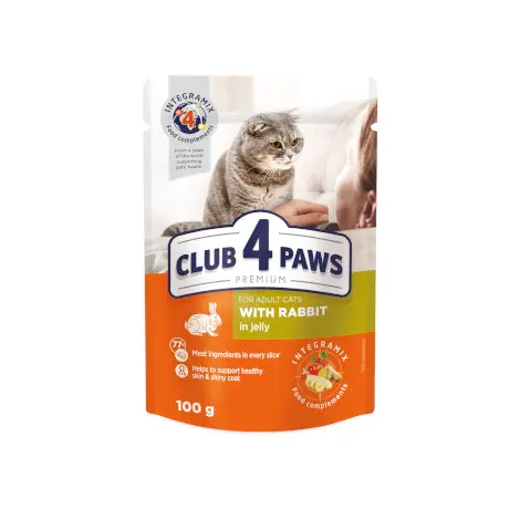 CLUB 4 PAWS | CAT FOOD WITH RABBIT | 100 G 	