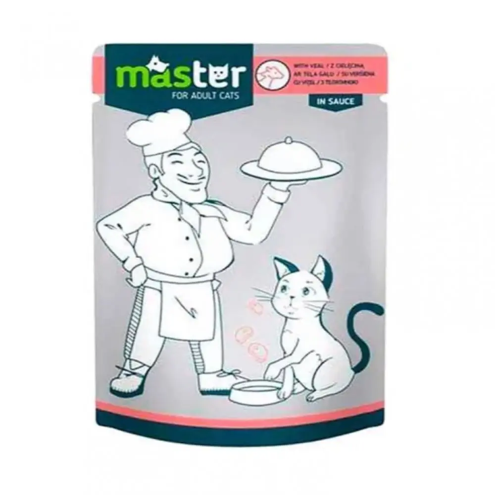 MASTER | Adult Cat Wet Food - VEAL | 80 G	