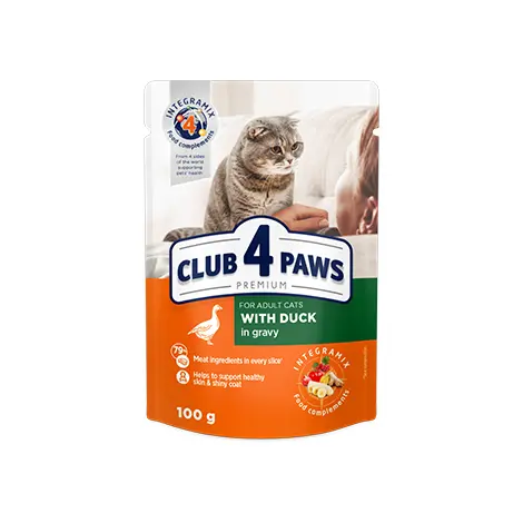 CLUB 4 PAWS | CAT FOOD WITH DUCK | 100 G 