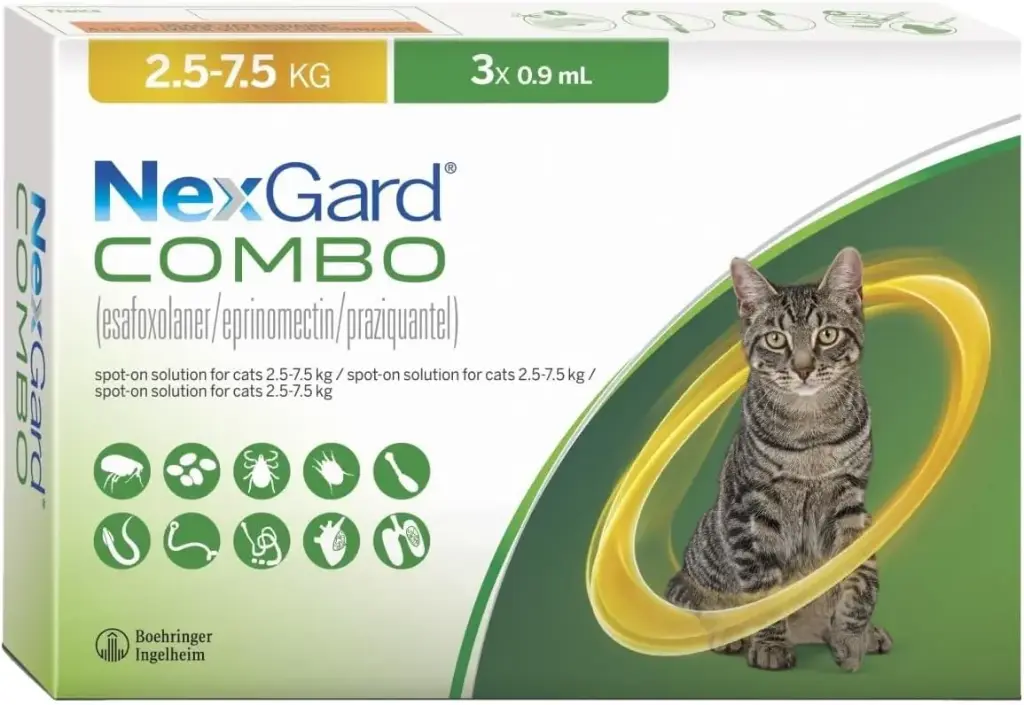 Boehringer Ingelheim | NEXGARD Combo Cat 2.5 - 7.5 kg | 3 pipettes