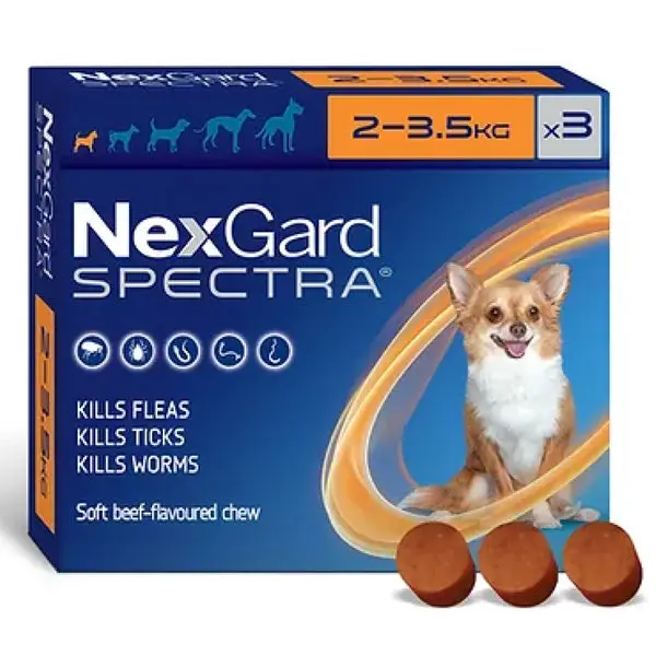 Boehringer Ingelheim | NEXGARD SPECTRA 2 - 3.5 kg | 3 tablets 