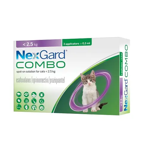 BOEHRINGER INGELHEIM Nexgard Combo Cat Up To 2.5 kg 3 Pipettes (UAE Stock)