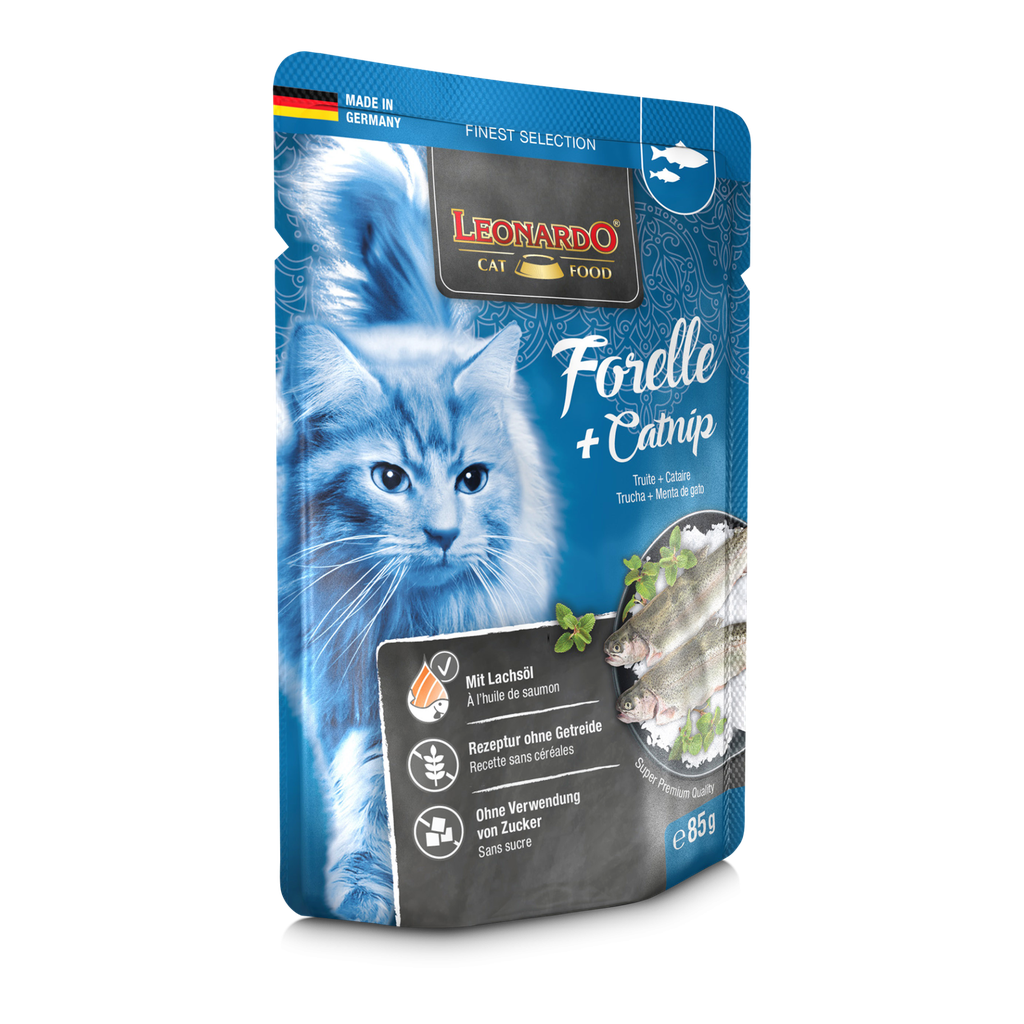 Leonardo Trout & Catnip Cat Wet Food 85 GM