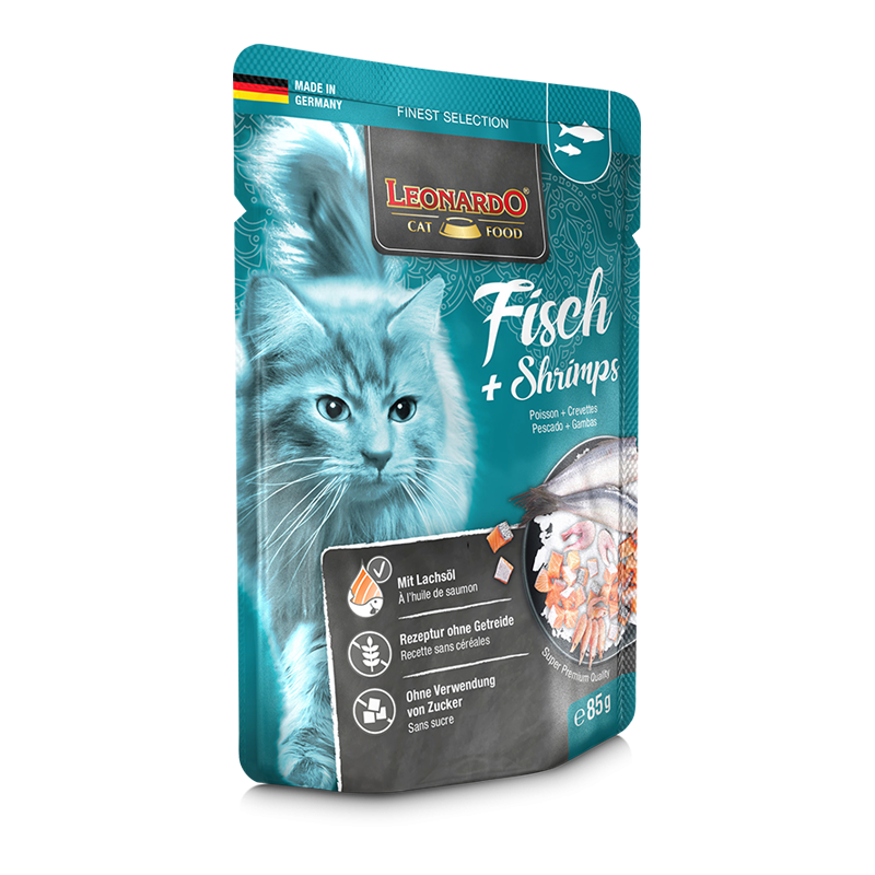 LEONARDO Fish & Shrimps Cat Wet Food 85 GM