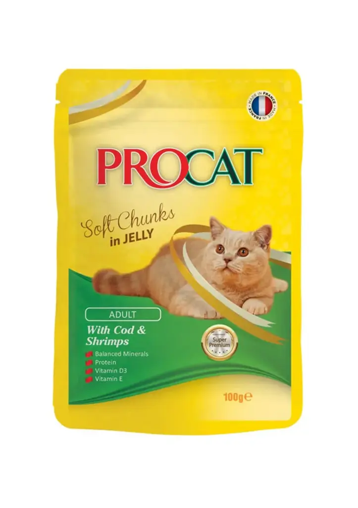 PROCAT Adult Soft chunks Cod & shrimps 100 gm