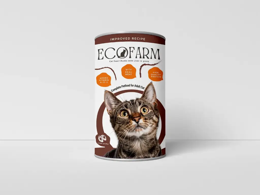 ECOFARM Adult Cat Food Chunks With Liver ( poultry ) In Gravy 400 gm