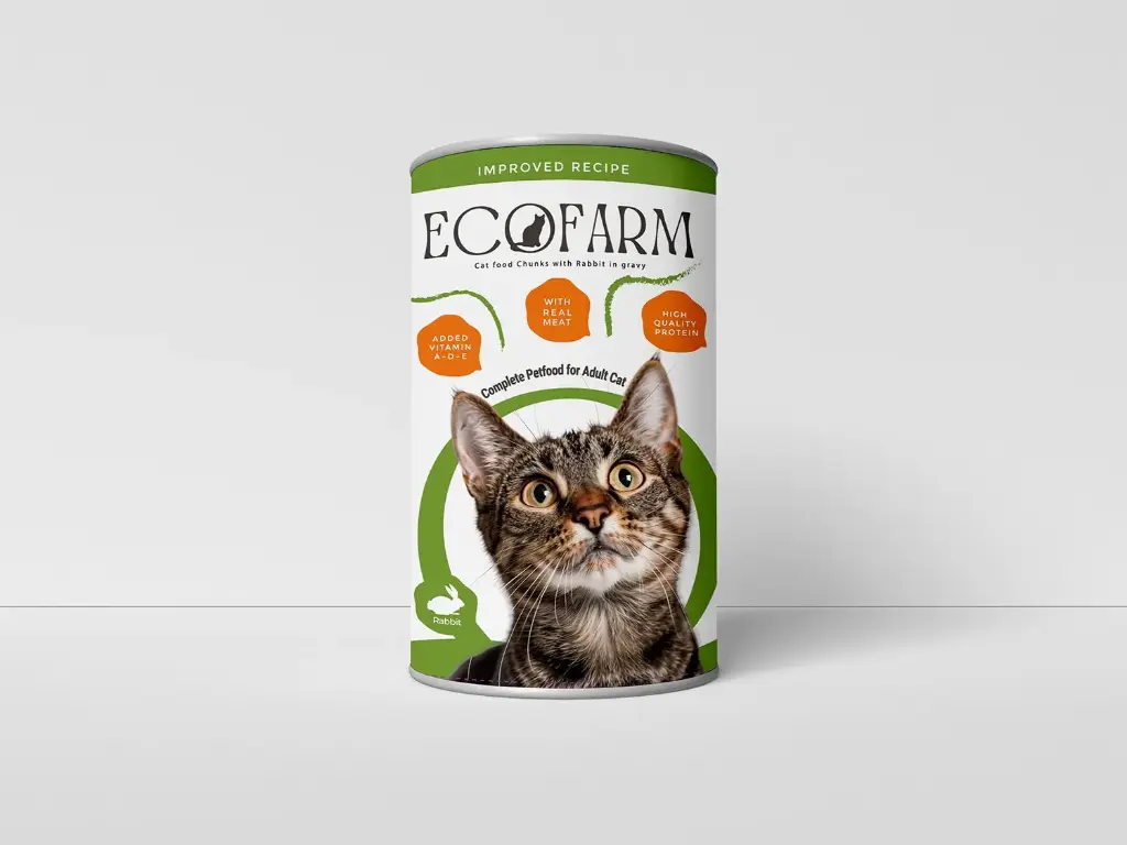 ECOFARM Adult Cat Food Chunks With Rabbit In Gravy 400 gm