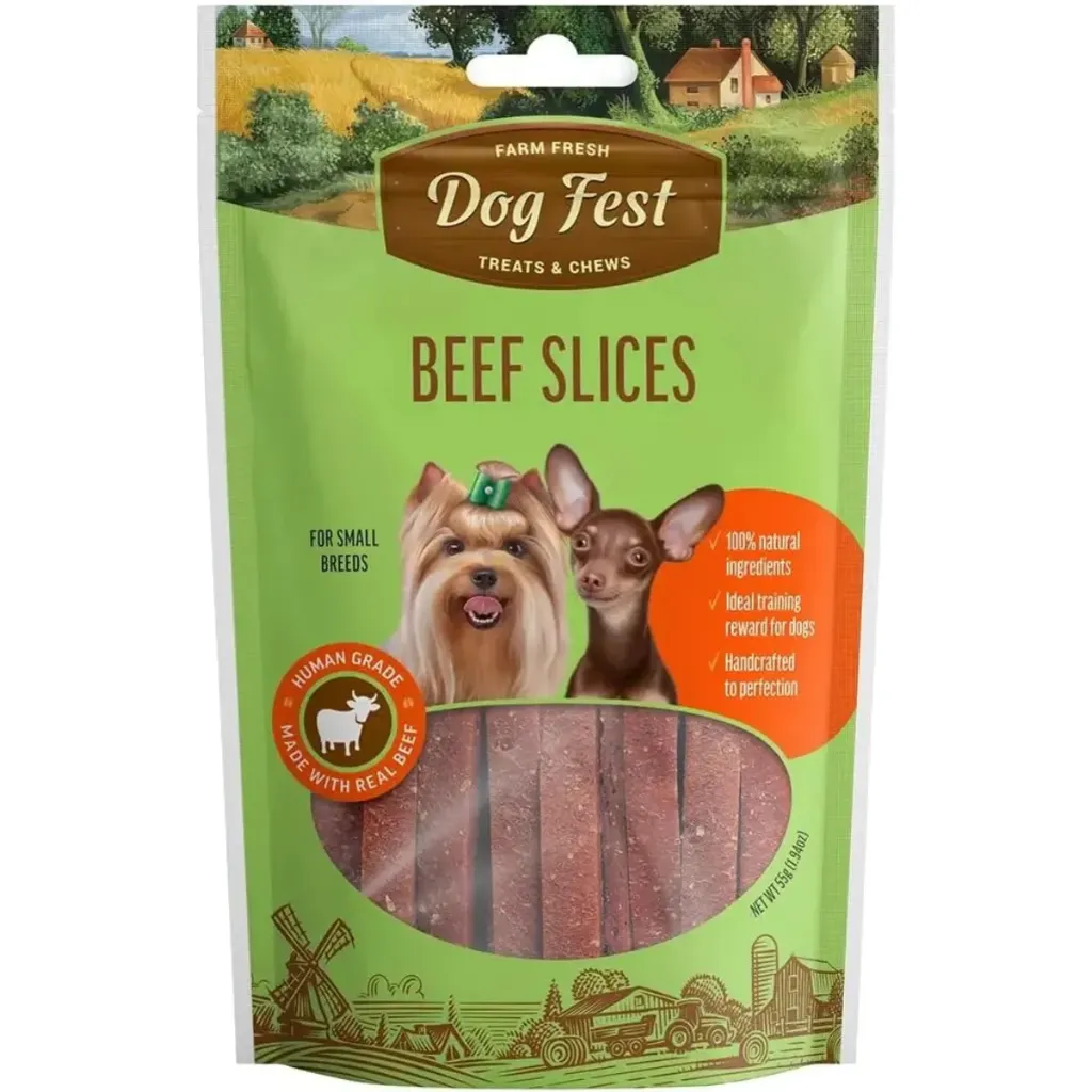 Dog Fest Beef Slices For Mini Dogs 55g-1.94 oz