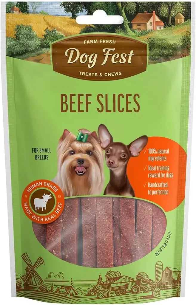 Dog Fest Beef Slices For Mini Dogs 55g-1.94 oz