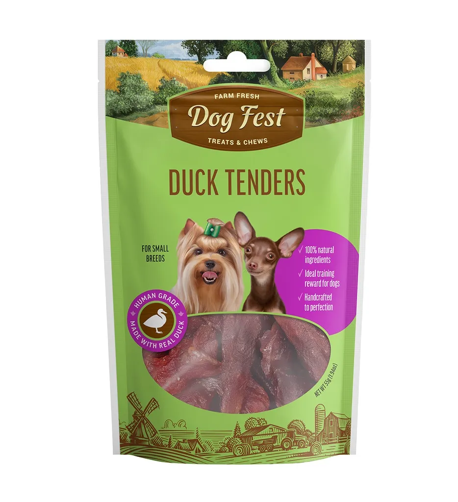 Dog Fest Duck Tenders For Mini Dogs 55g - 1.94oz