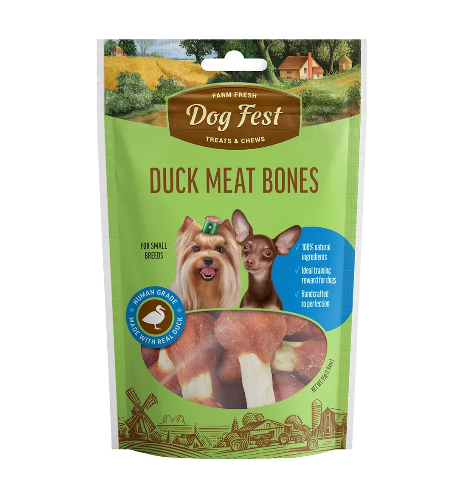 Dog Fest Duck Meat Bones For Mini Dogs 55g - 1.94oz