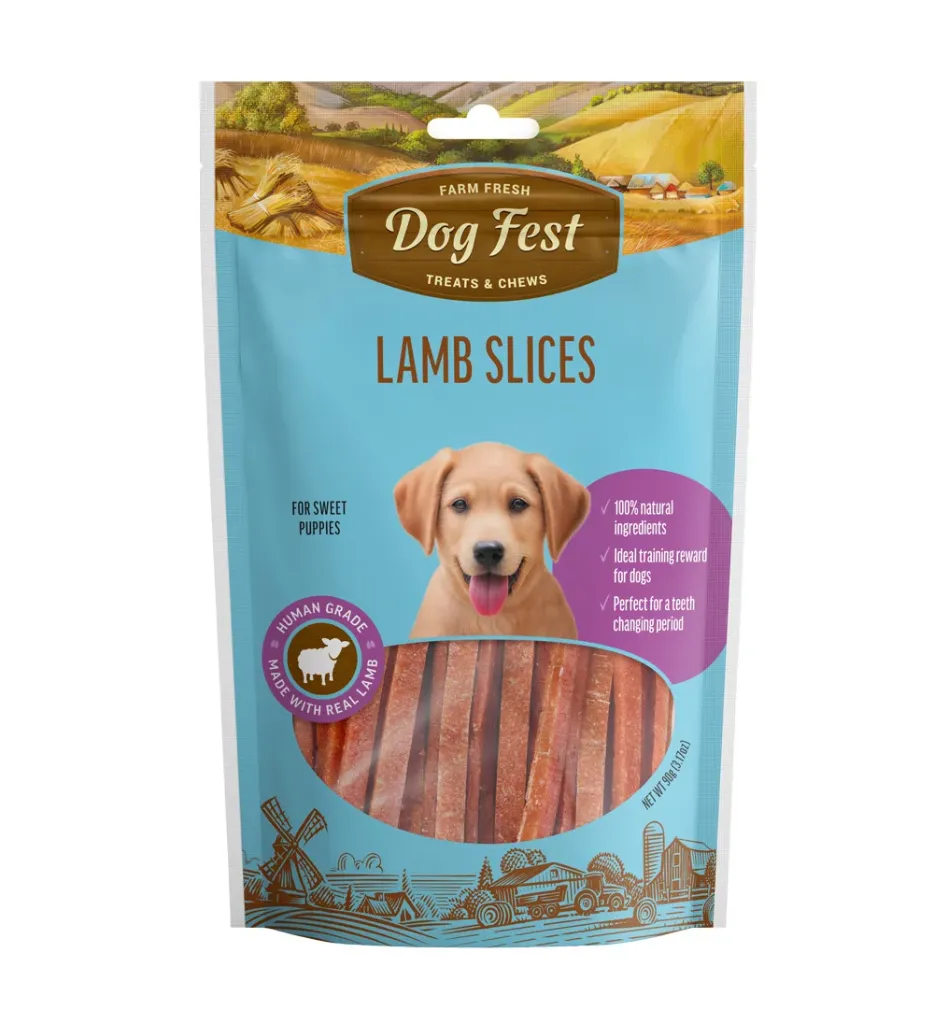 Dog Fest Lamb Slices for Puppies 90g