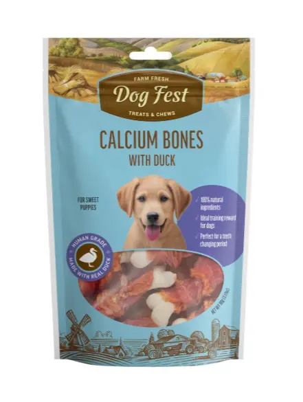Dog Fest Calcium Bones with Duck for Puppies 90g