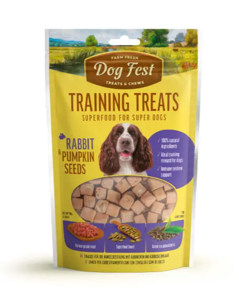 Dog Fest Training Treats with Rabbit & Pumpkin Seeds 90 g