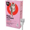 Pet Shield Flea Screen Combo 50mg/60 mg Spot On Solution For Cats >1 KG Box of 3  pipettes