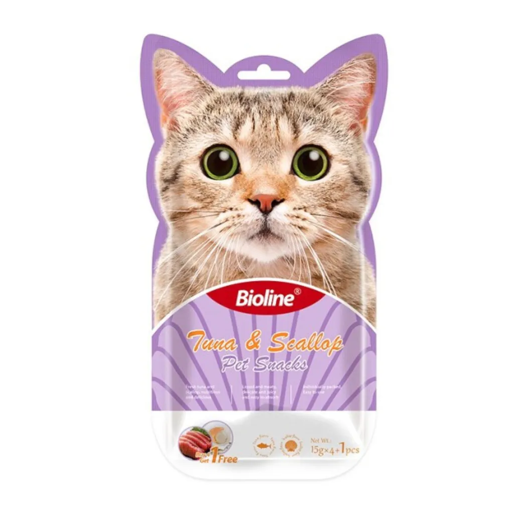 Bioline Cat Treats 5x15g Tuna & Scallop Flavor