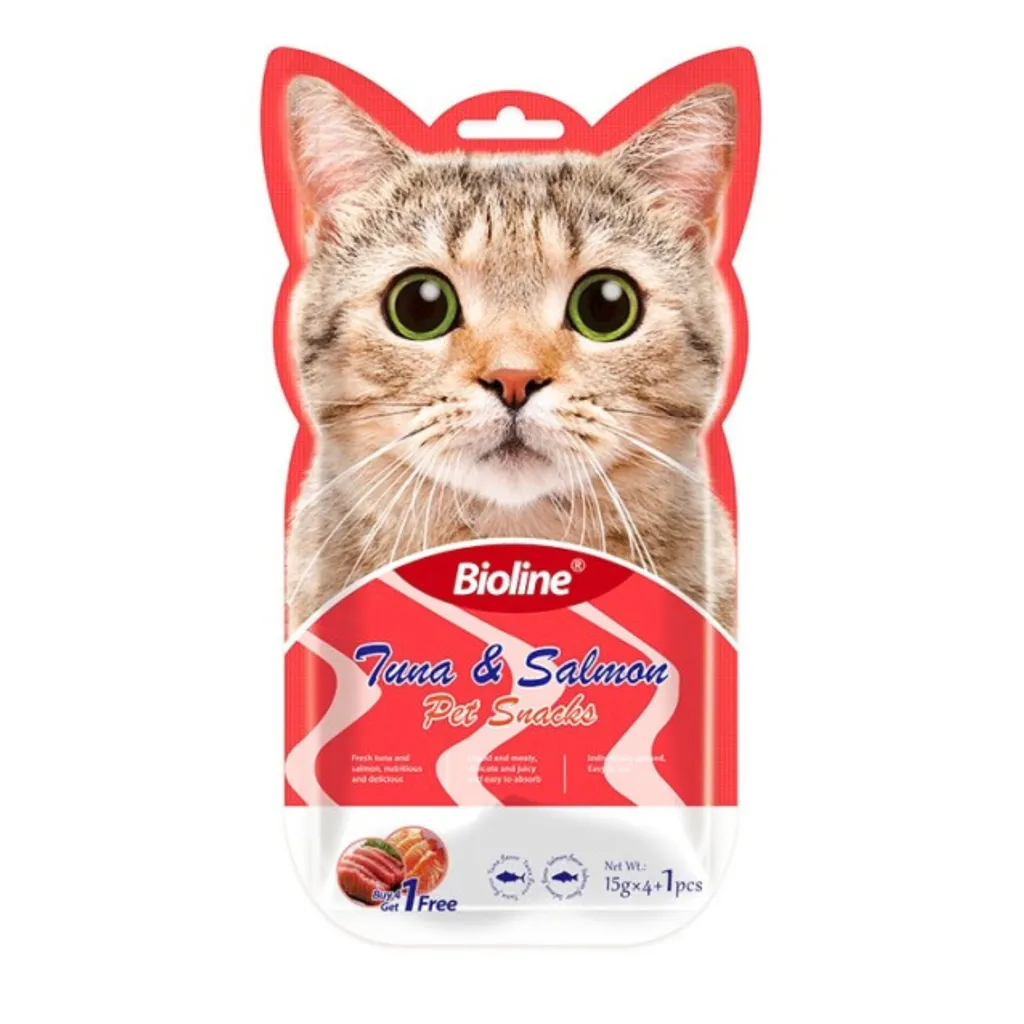 Bioline Cat Treats 5x15g Tuna & Salmon Flavor