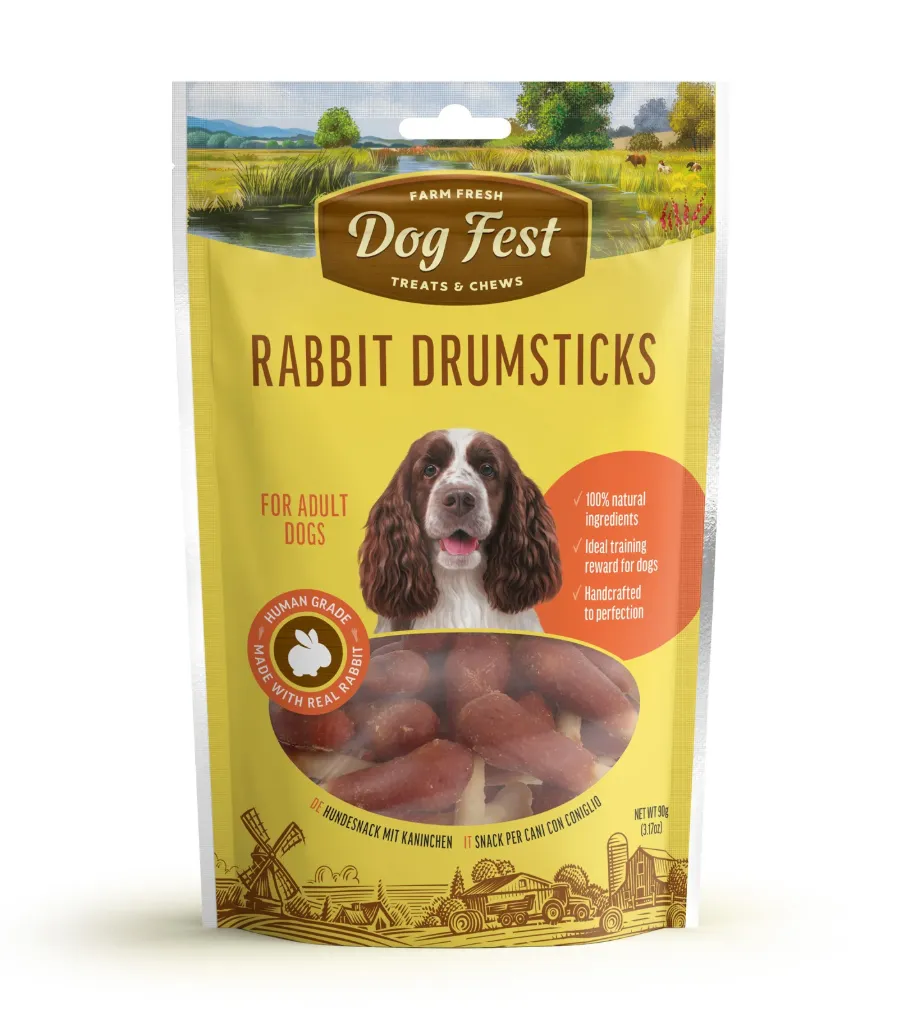 Dog Fest Rabbit Drumsticks for Adult Dogs 90 g