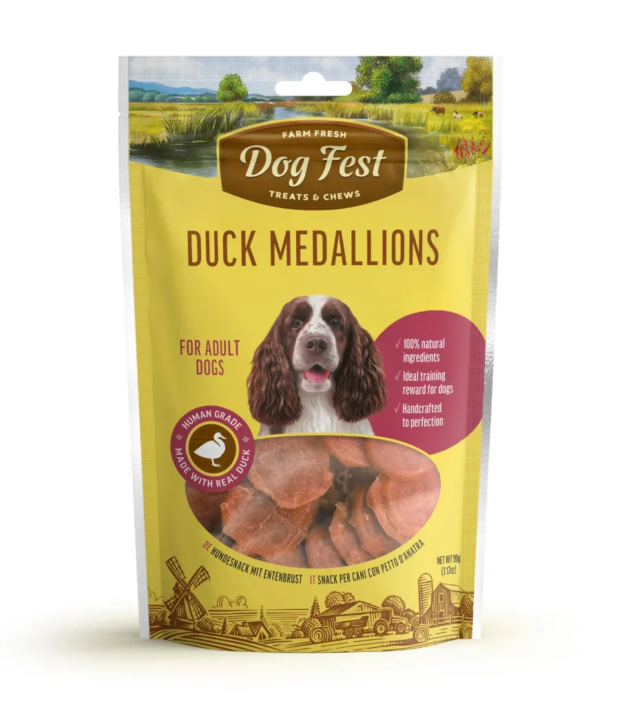 Dog Fest Duck Medallions for Adult Dogs 90g