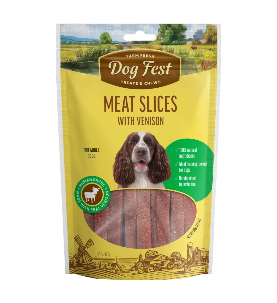 Dog Fest Slices with Venison for Adult Dogs 90g