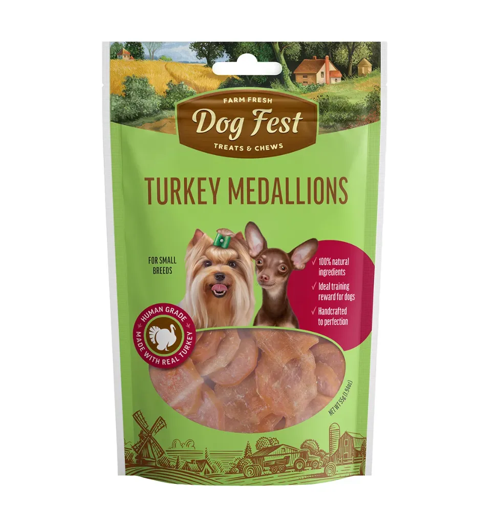 Dog Fest Turkey Medallions for Small Breeds 55g