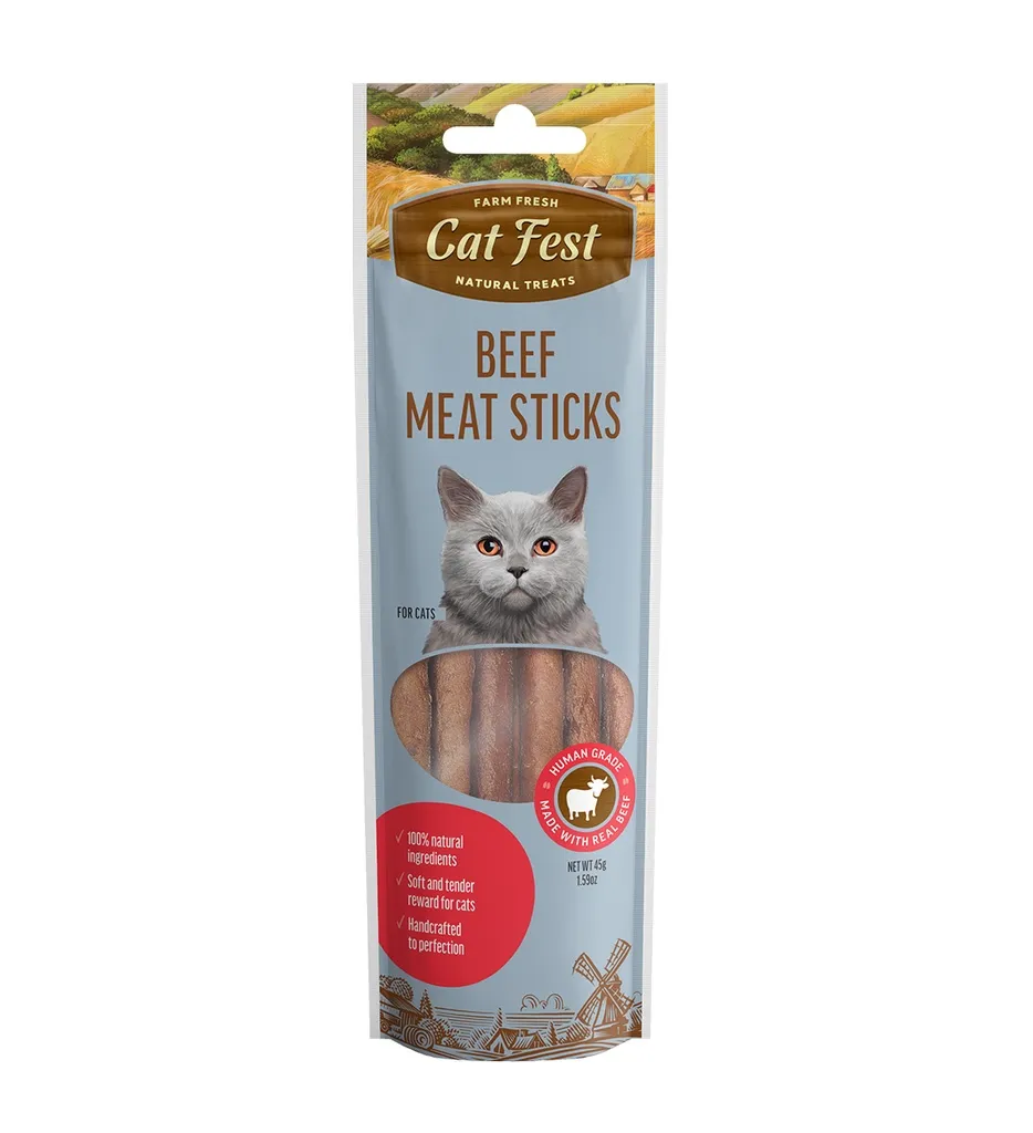 Cat Fest Meat Sticks with Beef for Cat 45g